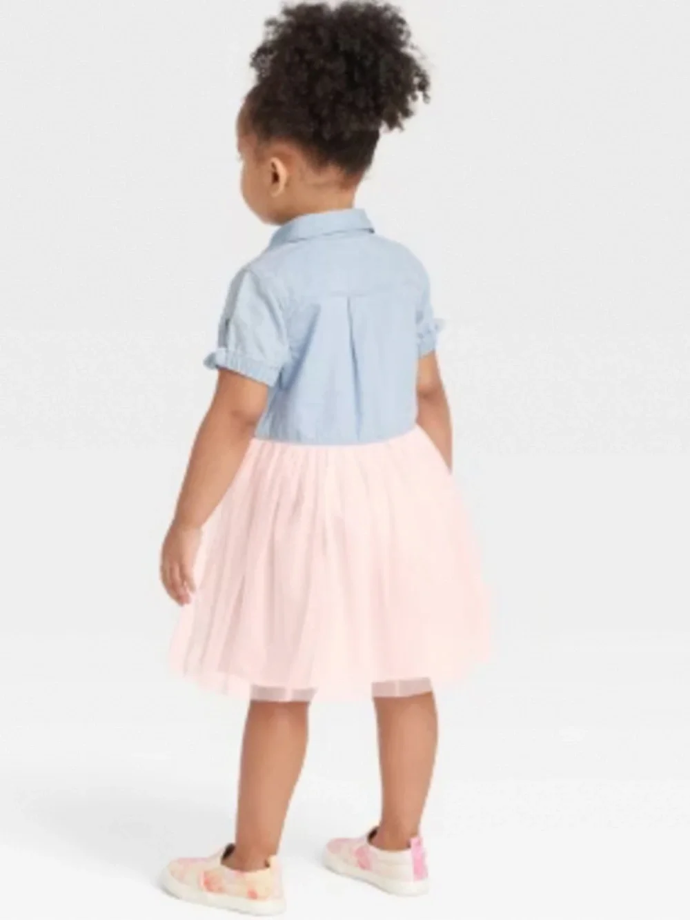 OshKosh B’gosh Chambray Tulle Dress in Pink Combo Sz 3T EUC $40R
